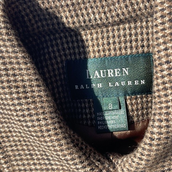 Ralph Lauren Brown Houndstooth Jacket - Picture 6 of 12